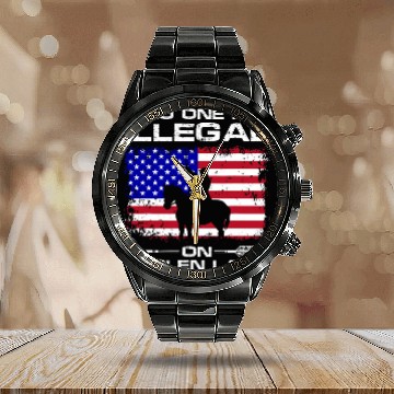 Discover No one is illegal on stolen Land Indigenous Immigrants 4 Calendar Steel Band Watch