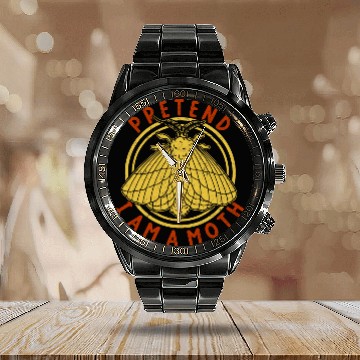 Discover Moth maple insect lamp lepidopterist collector wildlife 28 Calendar Steel Band Watch