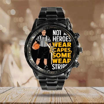 Discover Basketball Referee Refereeing Ref Sports Game Official 5 Calendar Steel Band Watch