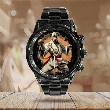 Discover MMA Great Dane Dog Karate Calendar Steel Band Watch
