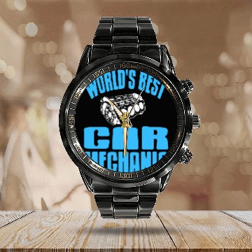 Discover Worlds bests Car Mechanic Retro Funny Mechanic Present Calendar Steel Band Watch