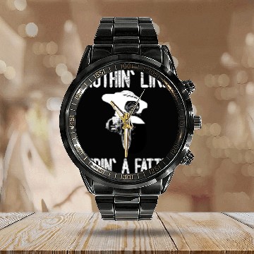 Discover Nothin Like Ridin A Fatty Motorcycle Calendar Steel Band Watch