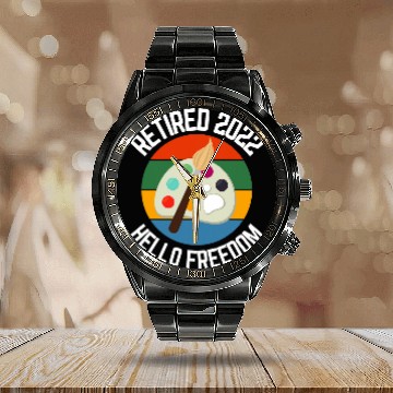 Discover Retired Painter Hello Freedom Artist 1 Calendar Steel Band Watch