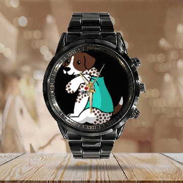 Discover I Love Grandma Tattoo German Shorthaired Pointer Dog Calendar Steel Band Watch