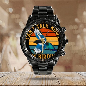 Discover Wing birdwatching birder outdoor birdwatcher birding 6 Calendar Steel Band Watch