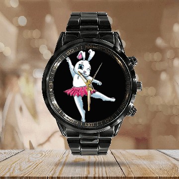 Discover Rabbit Ballet Dance Ballerina Bunny Dancing Danseuse Calendar Steel Band Watch