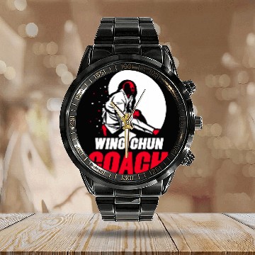 Discover Wing Chun Coachs Martial Arts Fighter Training Calendar Steel Band Watch