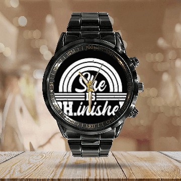 Discover She Is Ph inisheD Doctor of Philosophy Calendar Steel Band Watch