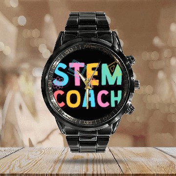 Discover Stem Coachs Science Technology Engineering Math Coaches 21 Calendar Steel Band Watch