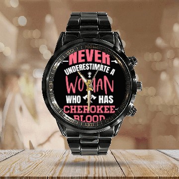 Discover Womens Native American US Cherokee Indigenous Peoples Day Design Calendar Steel Band Watch