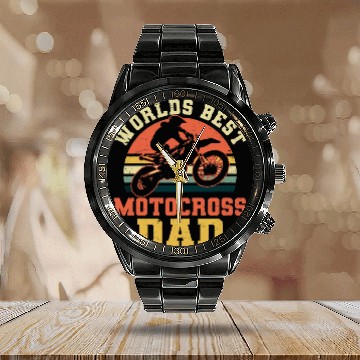 Discover Worlds bests Motocross Design MX Dad Baseball Tees Calendar Steel Band Watch