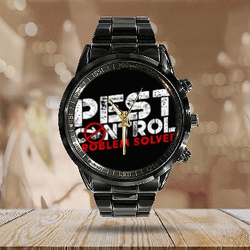 Discover Pest control problem solved Insect Terminator Pest Warrior Zip Calendar Steel Band Watch