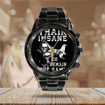 Discover Train Insane or Remain The Same 2Gym Workout Motivational Zip Calendar Steel Band Watch