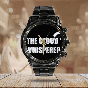 Discover The Cloud Whisperer Funny Parachuting Skydiving Calendar Steel Band Watch