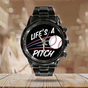 Discover Lifes A Pitch Baseball Spring Training Pitching Batting Calendar Steel Band Watch