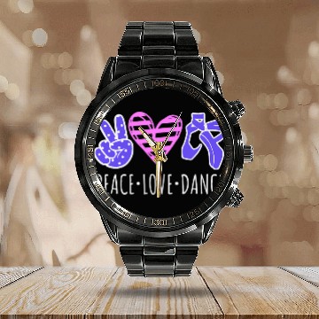 Discover Peace Love Dance Cute Ballet Dancing Saying Dancer Quote Calendar Steel Band Watch