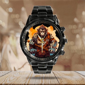 Discover monkey warrior art Creative Imagination Idea Creative Inspir 1 Zip Calendar Steel Band Watch