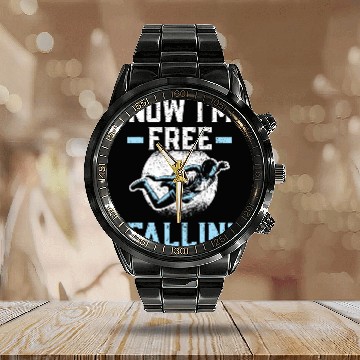 Discover Now Im frees Fallin Skydiver Skydiving Parachuting Baseball Tees Calendar Steel Band Watch