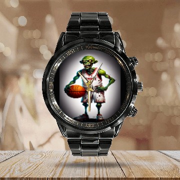 Discover Zombie Basketball player Calendar Steel Band Watch