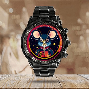 Discover Mouse in Space Cute Galaxy Astronaut Animals Baseball Tees Calendar Steel Band Watch