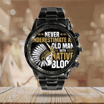 Discover Youre All Immigrants Native American Indian Baseball Tees Calendar Steel Band Watch