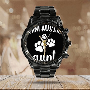 Discover Mini Aussie Aunt Cute Dog Miniature Australian Shepherd Baseball Tees Calendar Steel Band Watch