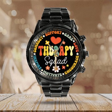 Discover Therapy Squad PT OT SLP Occupational Therapist Week Team 1 Calendar Steel Band Watch