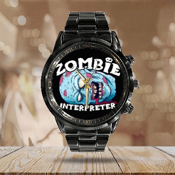 Discover Zombie INTERPRETER 2Halloween Simple Costume Calendar Steel Band Watch