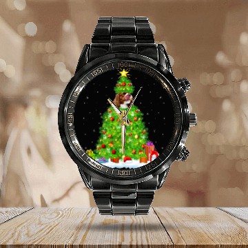 Discover xmass Lights Cavalier King Charles Spaniel Dog Christmas Tree 2 Baseball Tees Calendar Steel Band Watch