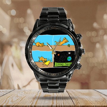 Discover Physics Teacher Physical Science Professor Cat Owner Calendar Steel Band Watch