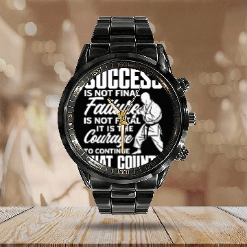 Discover It Is The Courage To Continue That Counts Karate Jiu Jitsu Calendar Steel Band Watch