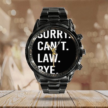 Discover Funny Law School Student Lawyer Zip Calendar Steel Band Watch