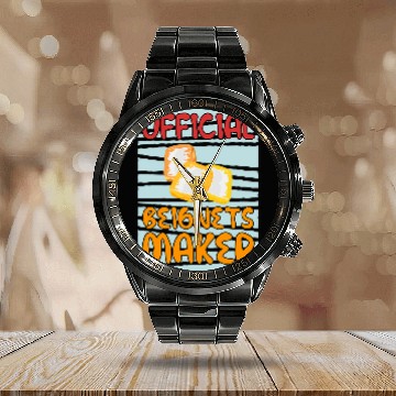 Discover Officially Beignets Maker Cooking Chef Calendar Steel Band Watch