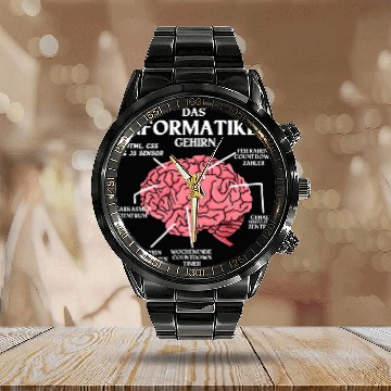 Discover The computer scientist brain for programmers coders and nerds Calendar Steel Band Watch
