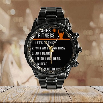 Discover Weight Training Bodybuilding Powerlifting Weightlifting Calendar Steel Band Watch