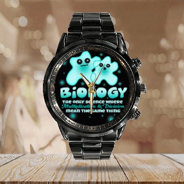 Discover Biology Science Biologist Scientist Professor Funny Cell Baseball Tees Calendar Steel Band Watch