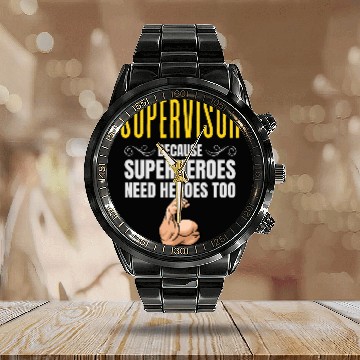 Discover Supervisor Because Superheroes Need Heroes Too Zip Calendar Steel Band Watch