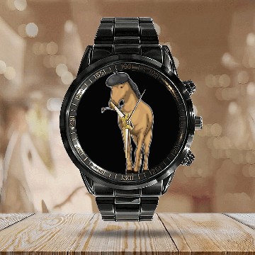 Discover Horse Painter Paint brush Calendar Steel Band Watch