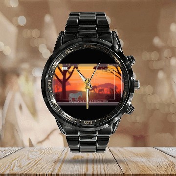 Discover Photography Zebra Pun Video Camera Calendar Steel Band Watch