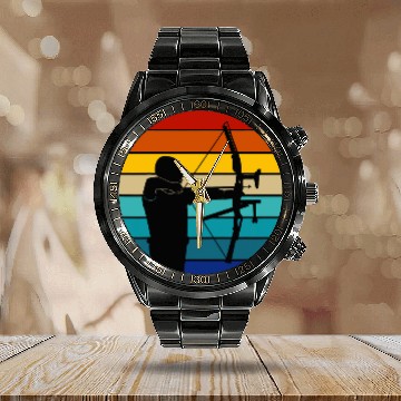 Discover vintages Archery Baseball Tees Calendar Steel Band Watch