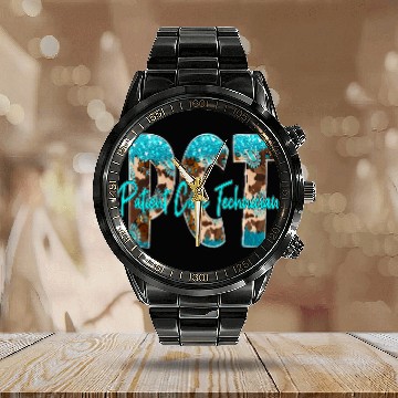 Discover PCT Patient Care Technician Nursing Cute nurses Tech Western Calendar Steel Band Watch
