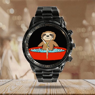 Discover Wildlife Sloth Nature Animal Ice Bathing Baseball Tees Calendar Steel Band Watch