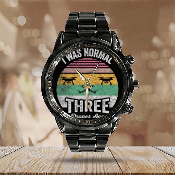 Discover Retro vintages I Was Normal Three Drones Ago Drone Pilot Baseball Tees Calendar Steel Band Watch