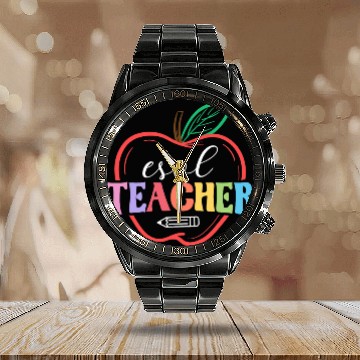 Discover Cute ESOL Teacher Appreciation Calendar Steel Band Watch