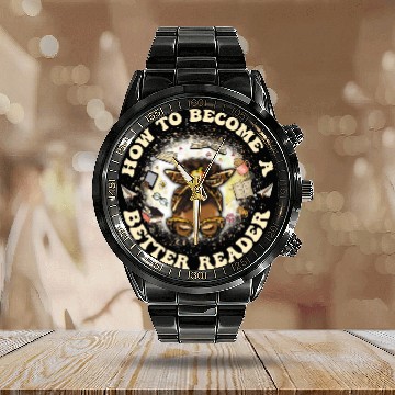 Discover Reading Teacher How to Become a Better Reader Book Lover Calendar Steel Band Watch