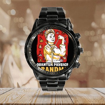 Discover Physicist Grandmother Science Scientist Quantum Physics Calendar Steel Band Watch