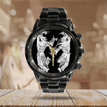 Discover Plague Doctor Middle Age Bizarre Folk Dance and Odd Dancing Zip Calendar Steel Band Watch