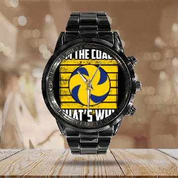 Discover Volleyball Coaching Gift I VBall Assistant Coachs 23 Calendar Steel Band Watch