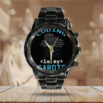 Discover Binary Coding Programmer Coding Is My Cardio Binary Code Calendar Steel Band Watch