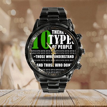 Discover Binary Code Funny Programmer Saying Coding Calendar Steel Band Watch